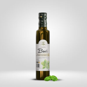 extra virgin olive oil infused with fresh basil for gourmet dishes